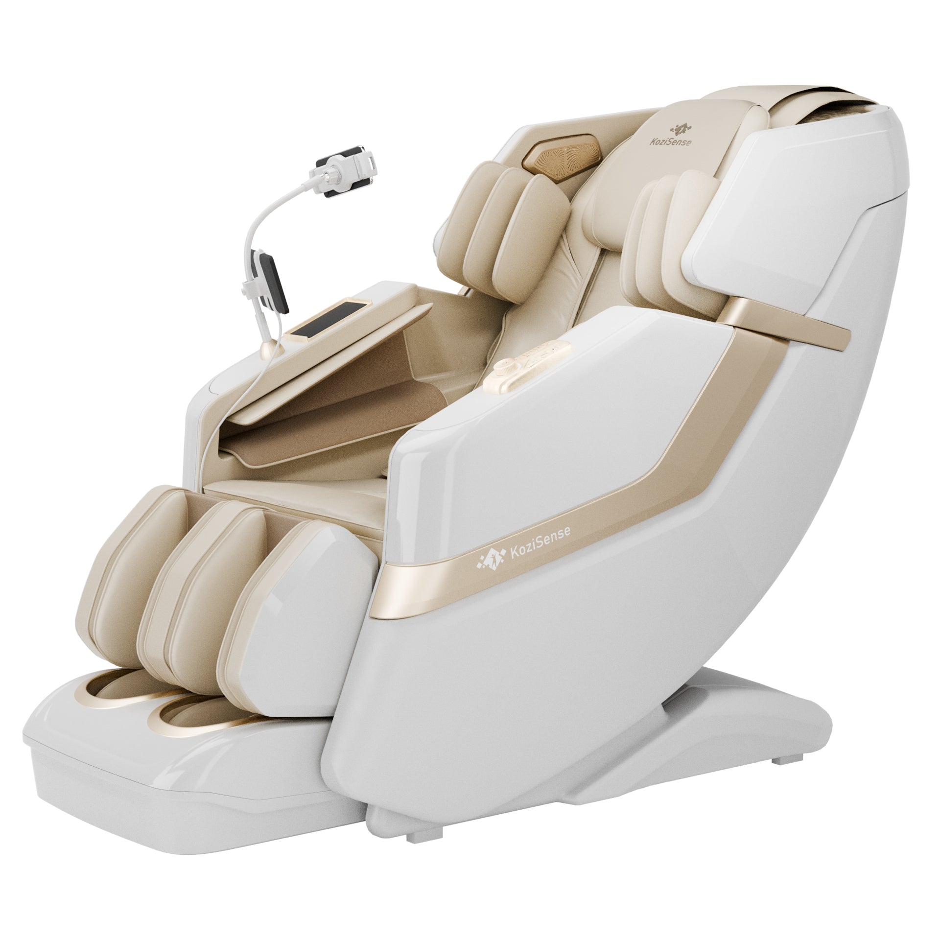 KoziSense KZ-313 New Heated Jade Stone Massage Chair (White)