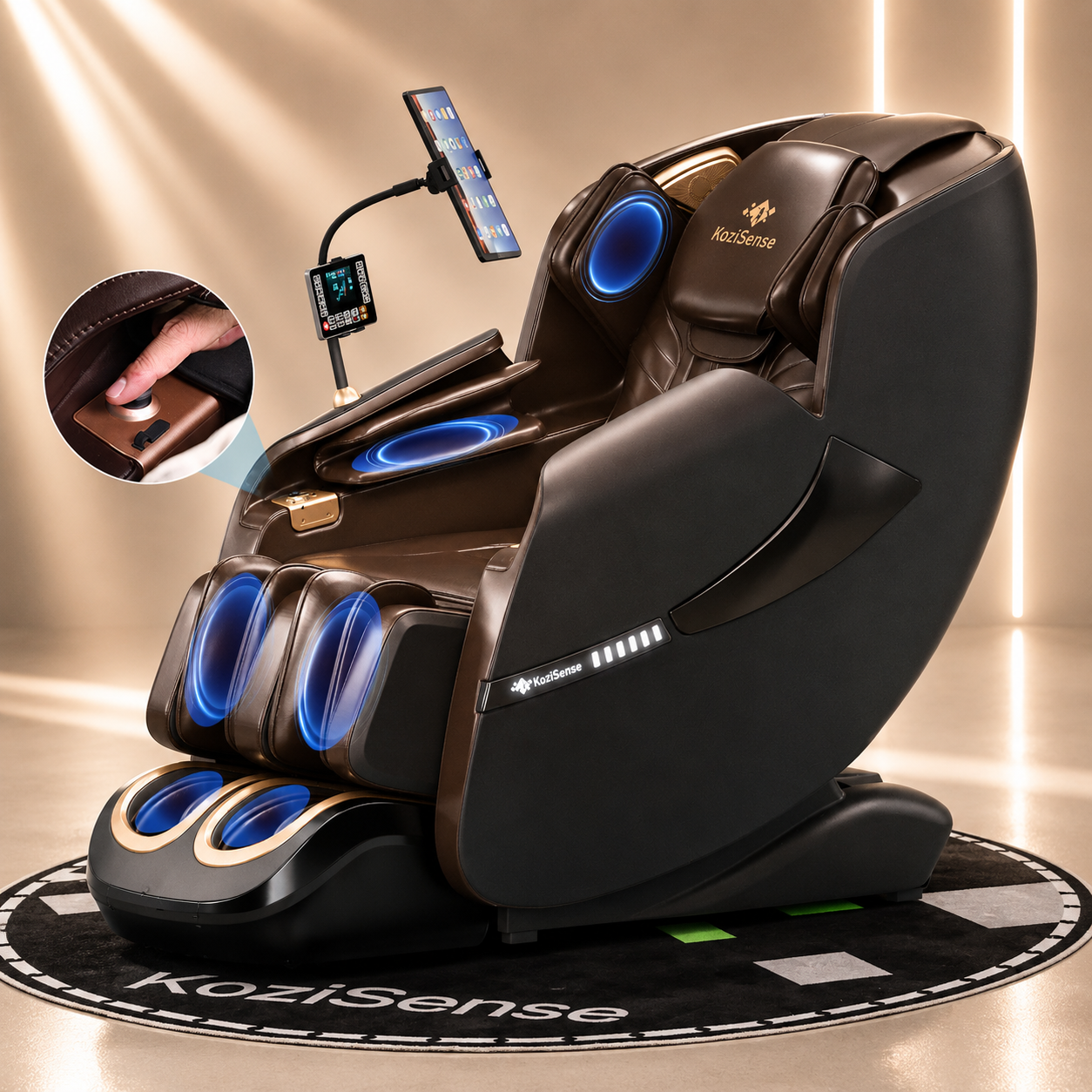 KoziSense 2026 Upgraded A18 3D SL-track Massage Chair - (Black and Brown)