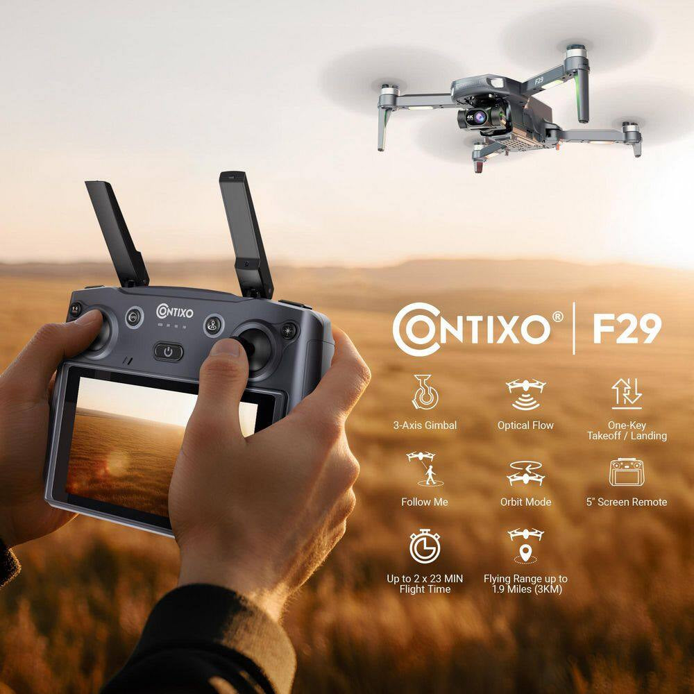 Altura Max 4K GPS Drone with 3-Axis Gimbal, 5 In. Screen Remote, 3KM Range, 23-Min Flight, No FAA Needed