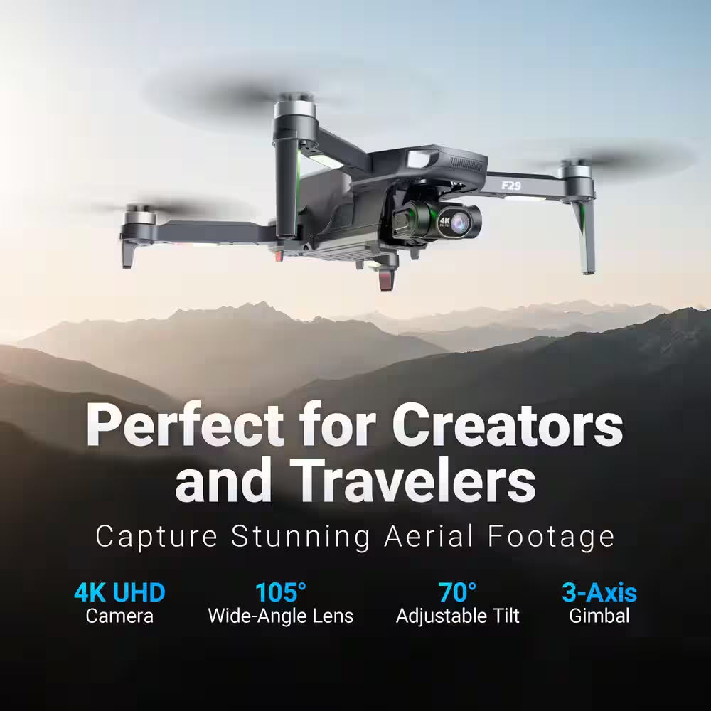 Altura Max 4K GPS Drone with 3-Axis Gimbal, 5 In. Screen Remote, 3KM Range, 23-Min Flight, No FAA Needed
