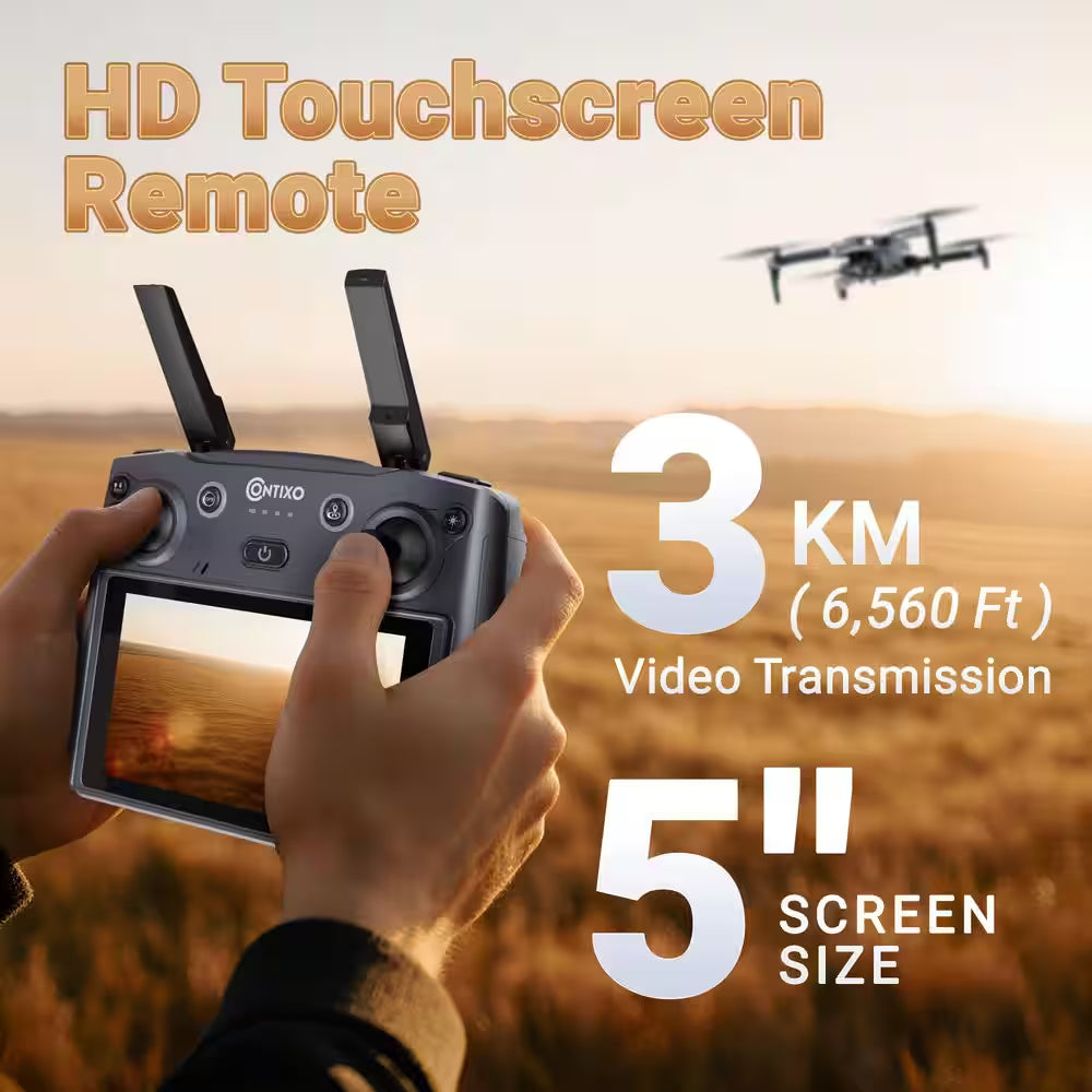 Altura Max 4K GPS Drone with 3-Axis Gimbal, 5 In. Screen Remote, 3KM Range, 23-Min Flight, No FAA Needed