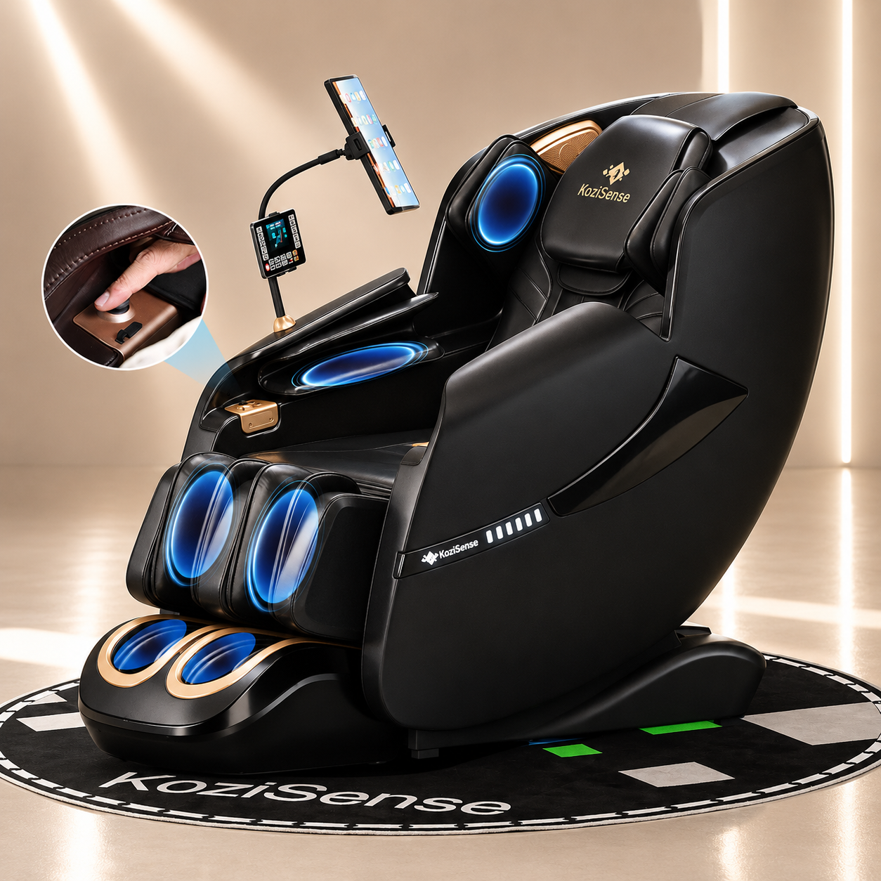 KoziSense 2026 Upgraded A18 3D SL-track Massage Chair - (Black and Brown)