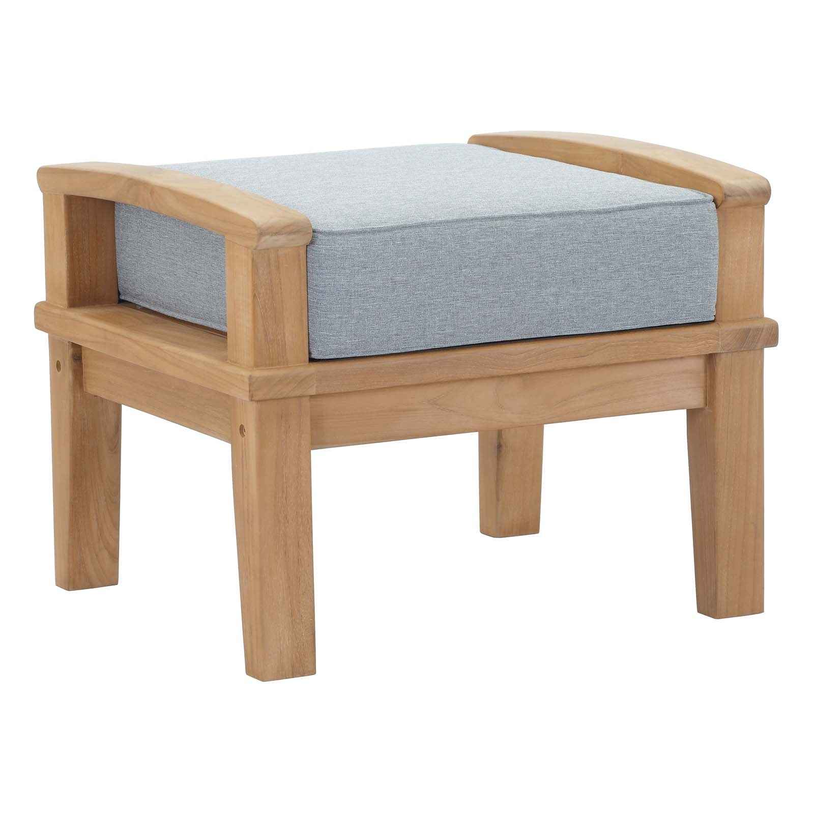 Patio Teak Furniture Set - Patio Elegance Marina 10-Piece Outdoor Teak Patio Set with Grey Cushions