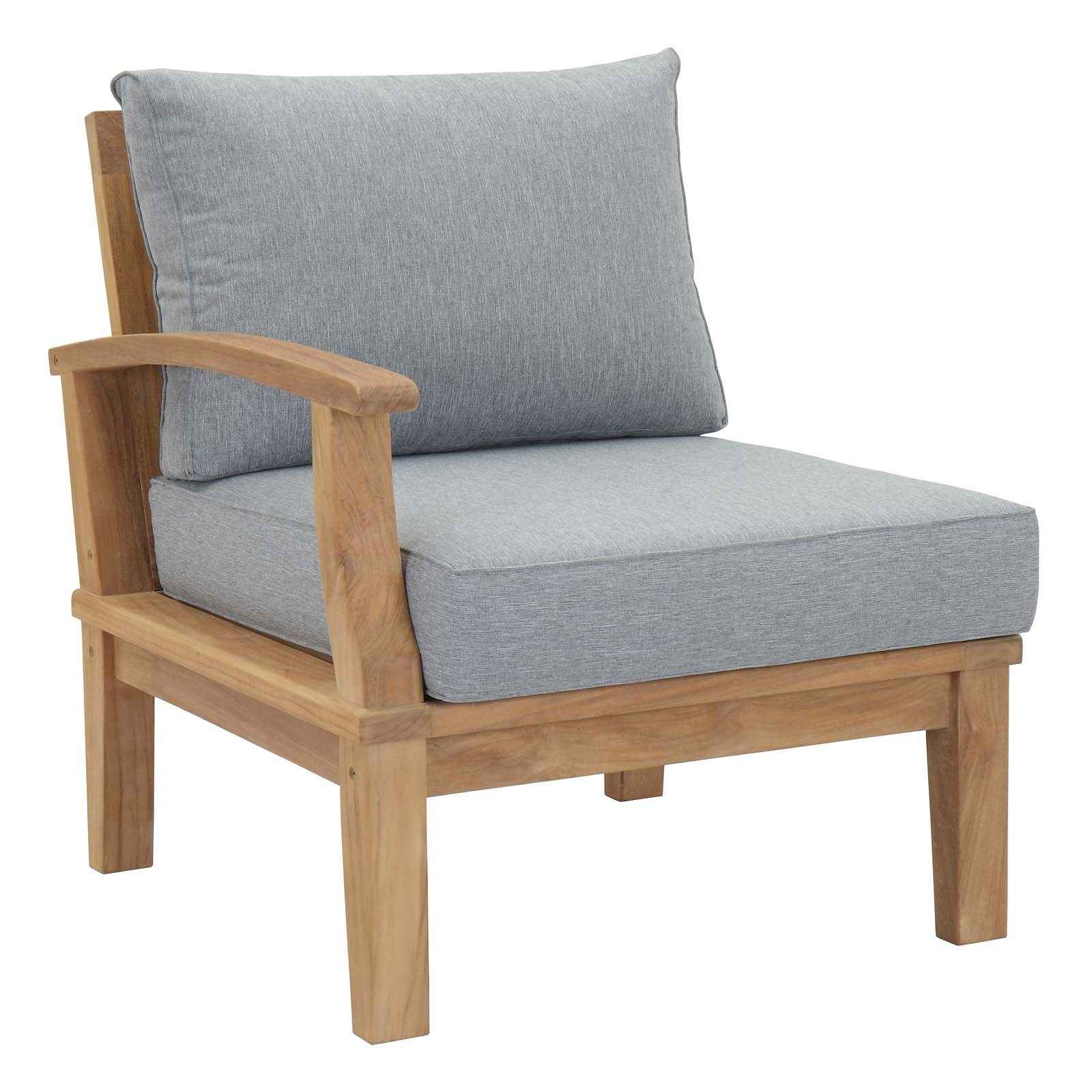 Patio Teak Furniture Set - Patio Elegance Marina 10-Piece Outdoor Teak Patio Set with Grey Cushions